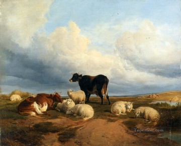 Thomas Sidney Cooper Painting - Canterbury Meadows animales de granja ganado Thomas Sidney Cooper